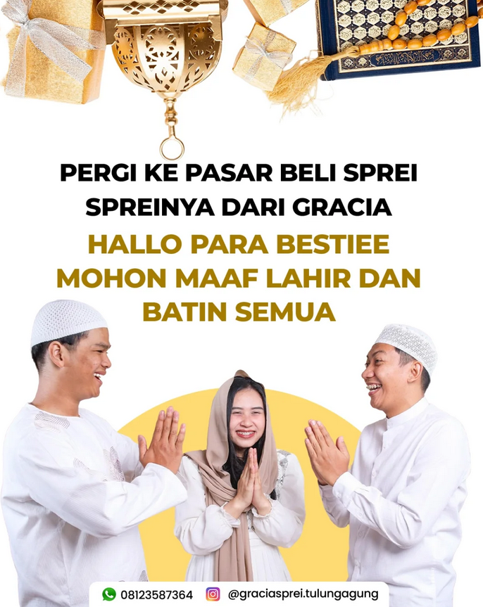 <p>Pergi ke pasar beli sprei, spreinya dari Gracia